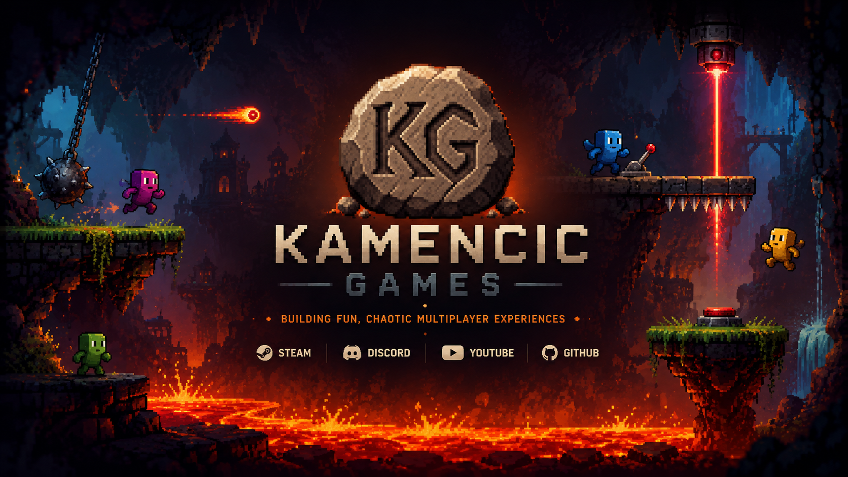Kamencic Games pixel art lava banner